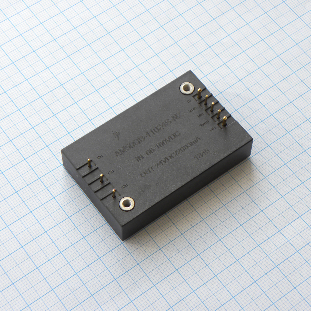 AM50QB-11024S-NZ - DC/DC, 50Вт, вход 66…160В, выход 24В/2.083А, изоляция 3000В DC, КПД 90%, максимальная емкостная нагрузка не более 3000мкФ, вход On/Off, 1/4 brick, 60.8x39.2x12.7мм, -40…100°C, пластик