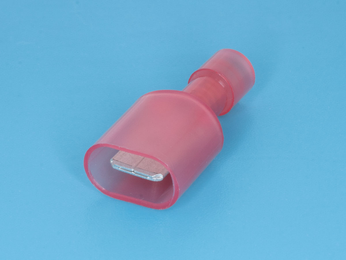 TAI-1.25IF - Клемма ножевая 6,3мм, вилка на провод 0,5-1,5мм, полностью изолированная, кратно 100шт.