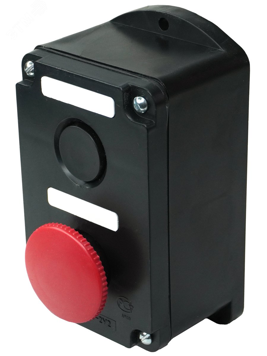 Пост управления ПКЕ 222-2 У2 10А 660В 2 элемента черн. цилиндр и красн. гриб накладной IP54 ET519077