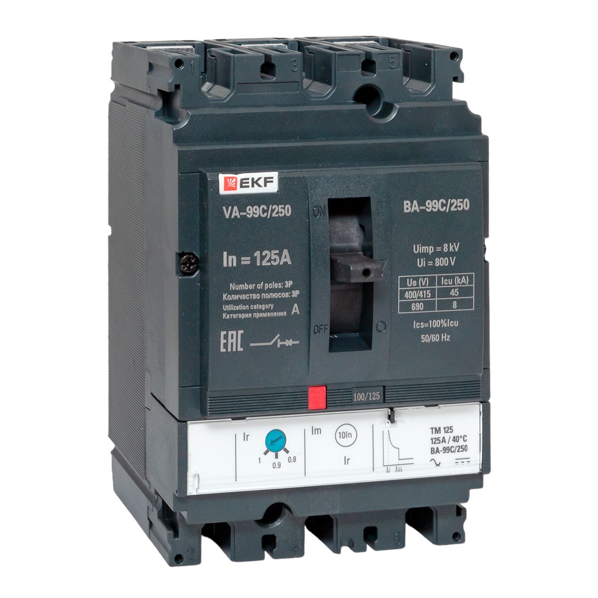 Выключатель автоматический ВА-99C (Compact NS) 250/125А 3P 45кА EKF PROxima(кр.4шт)