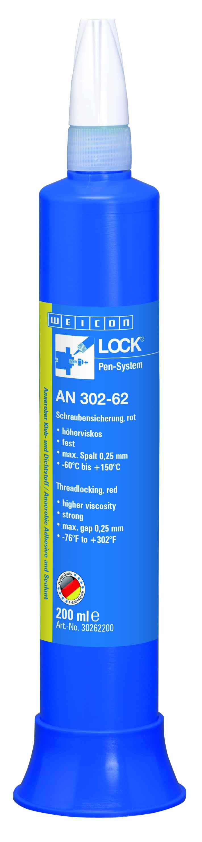 wcn30262200 - 10019976 WEICONLOCK AN 302-62 Фиксатор резьбы (200 мл) высокая сила фиксации, высокая вязкость, макс. зазор 0