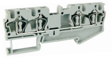 Проходная клемма UJ5-4/2X2 - Проходная клемма, 4 точки подключения в клемме, тип фиксации провода: пружинный, номинальное сечение: 4 мм кв., 40A, 800V, ширина: 6,2 мм, цвет: серый, тип монтажа: DIN 35