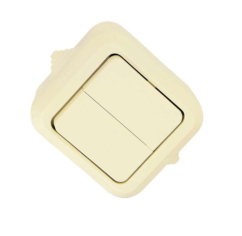 Выключатель 2-кл. ОП 10А IP44 п/герм. крем. 18201