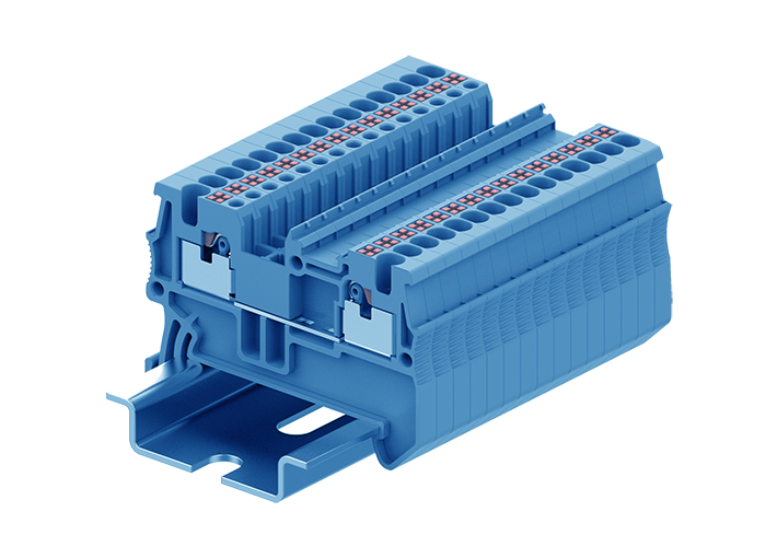 Проходная клемма TP1.5-2-BU - Проходная клемма, тип фиксации провода: push-in, номинальное сечение: 1,5 мм кв., 17,5A, 500V, ширина: 3,5 мм, цвет: синий, тип монтажа: DIN 35