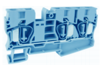 Проходная клемма UJ5-10/1X2(BU) - Проходная клемма, 3 точки подключения в клемме, тип фиксации провода: пружинный, номинальное сечение: 10 мм кв., 65A, 800V, ширина: 10,2 мм, цвет: синий, тип монтажа: DIN 35