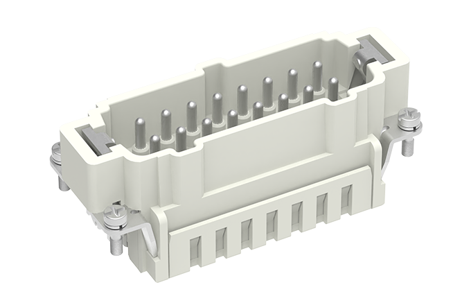 Вилочная контактная вставка SE-016-MS - Вилочная контактная вставка, пружинная фиксация, 16 полюсов + PE, типоразмер 16B, 500V, 16A, сечение обслуживаемых проводников 0,14-2,5 мм кв,, тип покрытия контактов: серебро