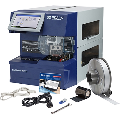 brd151186 - Принтер-аппликатор BRADY A5500 с WIFI и ПО BWS  ADVANCED. В компл.: , USB кабель, шнур питания, A55-4-483, риббон SSR6002, USB-накопитель с информацией о принтере и драйверами