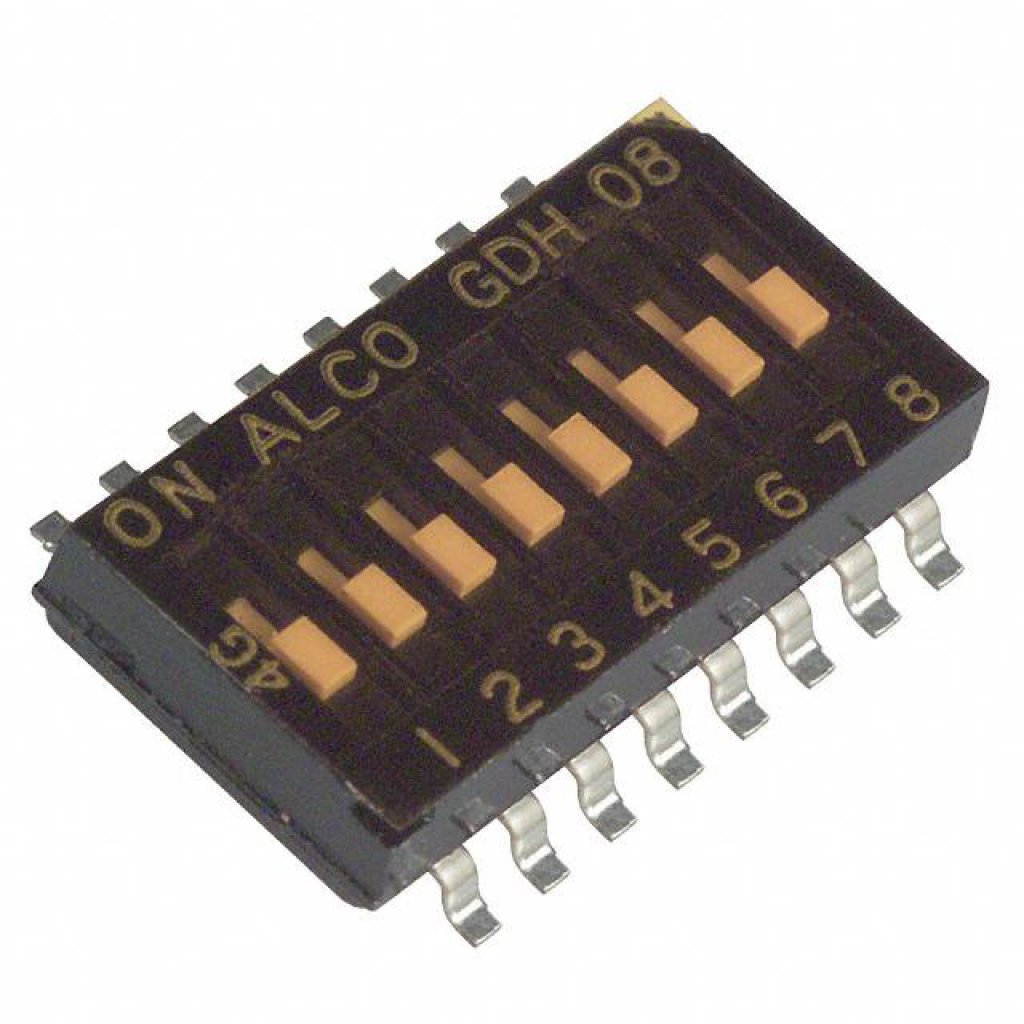 1-1571983-0 - Переключатель DIP 8 групп 24В 0,025А, 1.27mm SMD