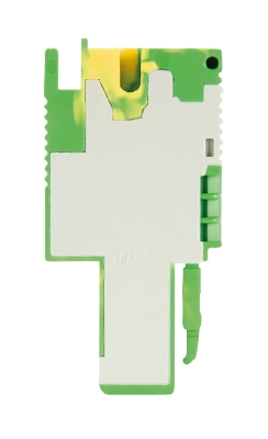 Соединитель WBF 2,5 1/M/SL - Разъем штекерный с пружинным зажимом, для клемм WKFN 2,5 F/P/F, средняя часть, цвет: жело-зеленый