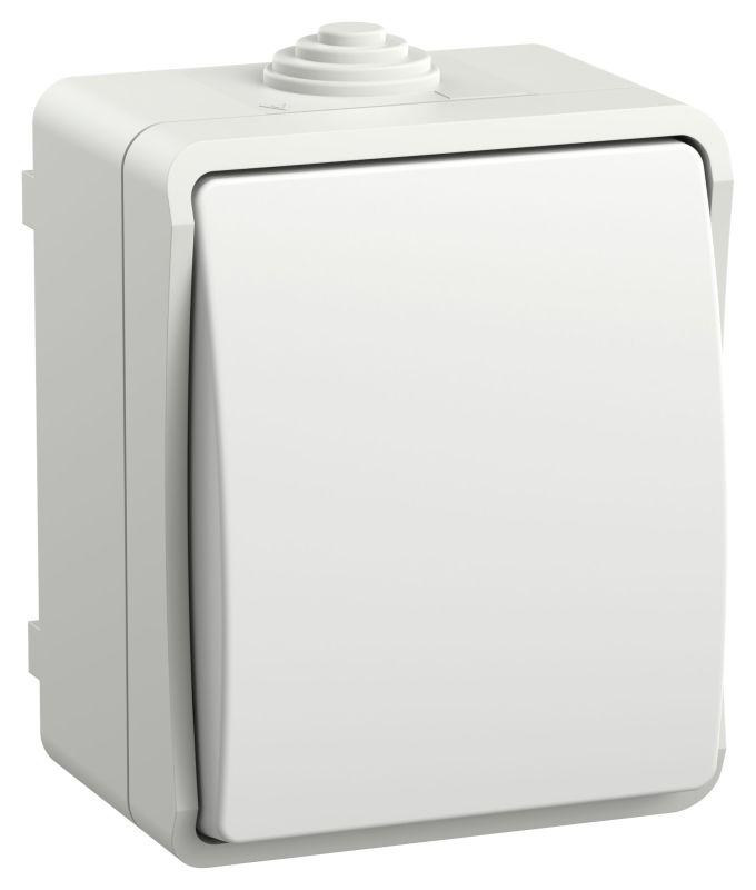 FORS Выключатель 1-клавишный проходной для открытой установки 10А IP54 ВС20-1-0-ФБ белый EVS10-K01-10-54-DC