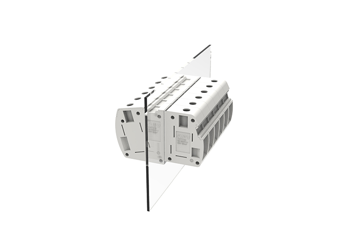 Проходная клемма SCWH25S - Проходная клемма, через стенку, с монтажным штифтом, номинальное сечение: 25 мм кв., фиксация провода винтовая, 800V, 101A, цвет: серый