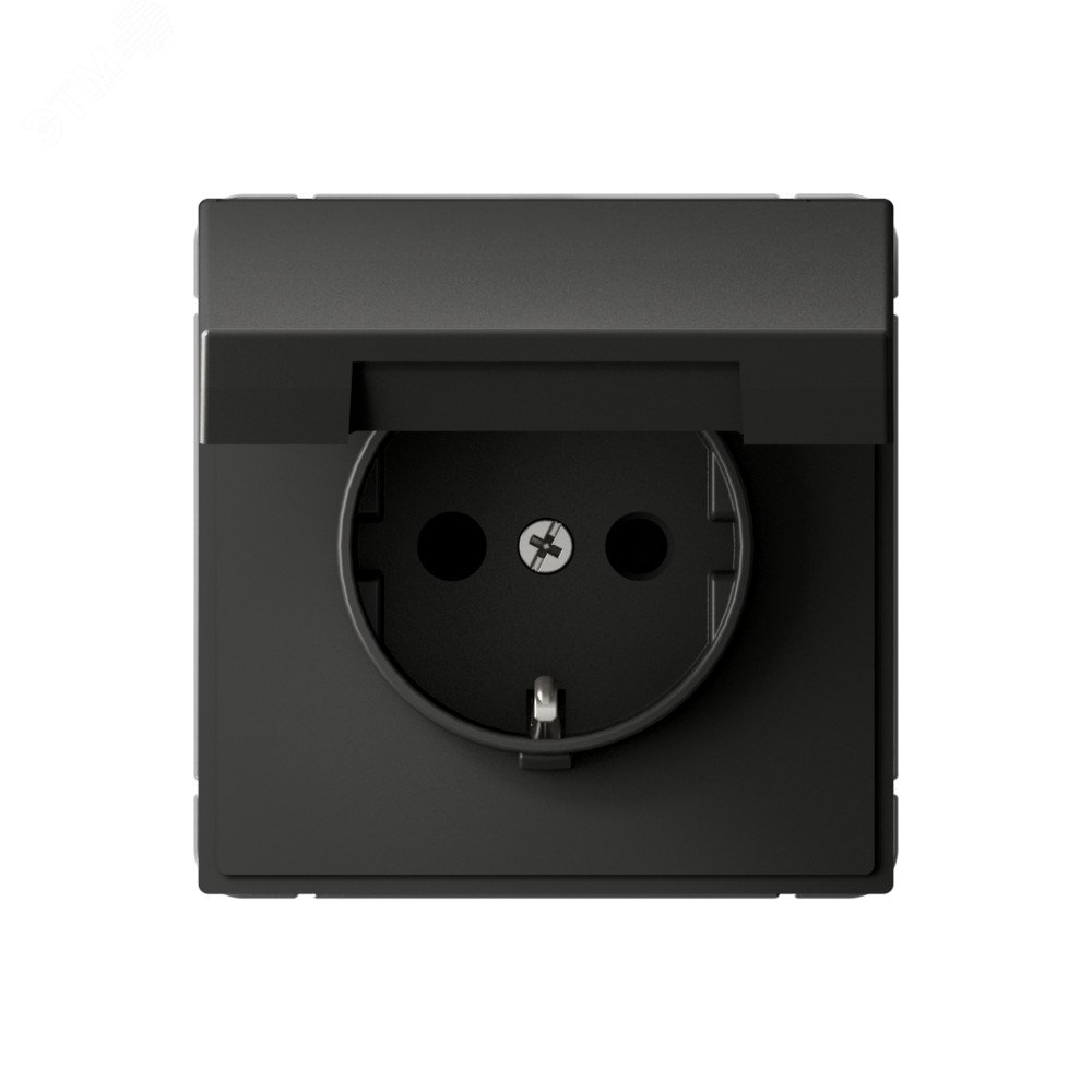 Розетка ArtGallery 16А IP20 с заземл. защ. шторки с крышкой механизм базальт SE GAL001446