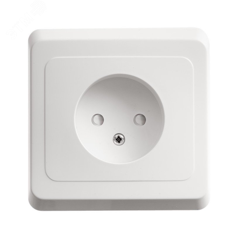 Розетка 1-м СП Этюд 16А IP20 250В без заземл. защ. шторки бел. SE PC16-002B