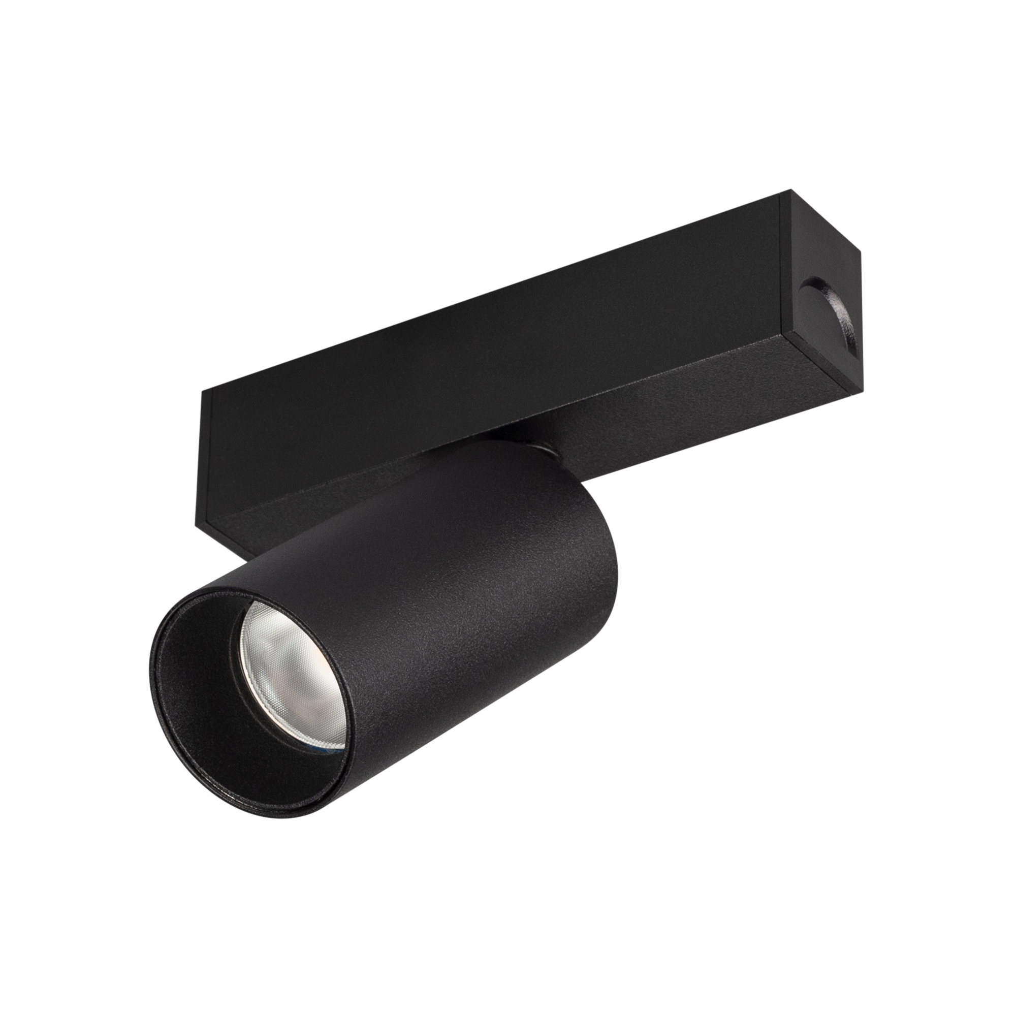 Светильник MAG-SPOT-25-R65-5W Day4000 (BK, 30 deg, 24V) 033239 - Светильник поворотный для магнитных треков шириной 25 мм, 5 Вт. Цвет свечения ДНЕВНОЙ 4000K, световой поток 350лм, угол 30°, CRI>90. Корпус прямоугольный, металл, цвет черный, IP20. Размеры 