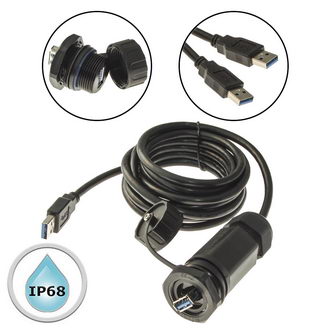 M25USBZ1-3.0G-1M - Разъём герметичный SZC M25USBZ1-3.0G-1M, 4.8 Гб/с
