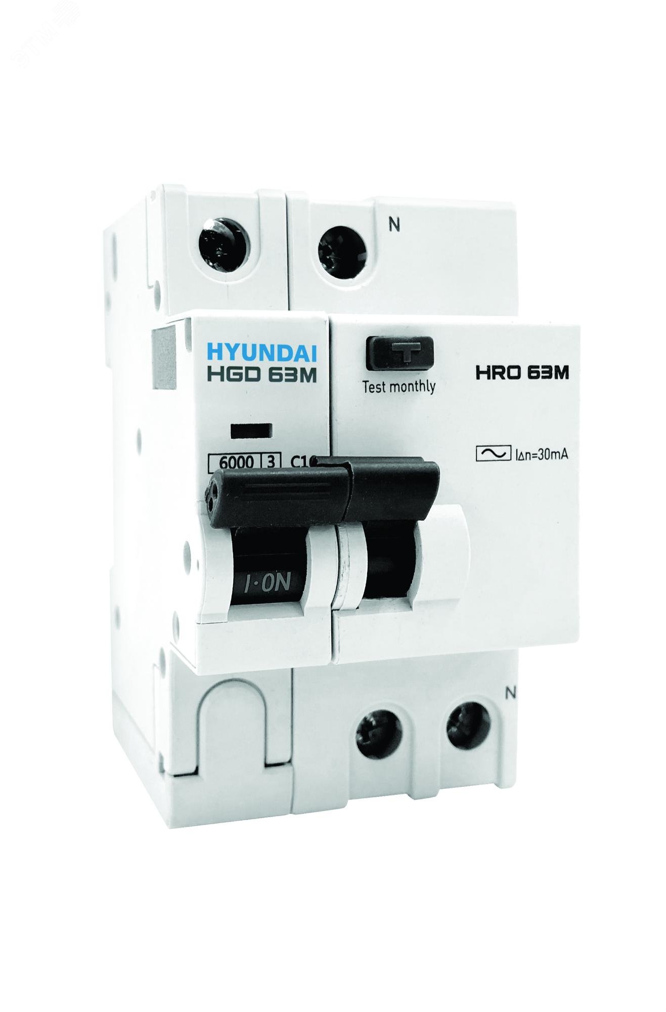 Автоматический выключатель дифференциального тока 1П+N 50А 100мА 6кА HRO HRO63M1NG5C0000C00050GC
