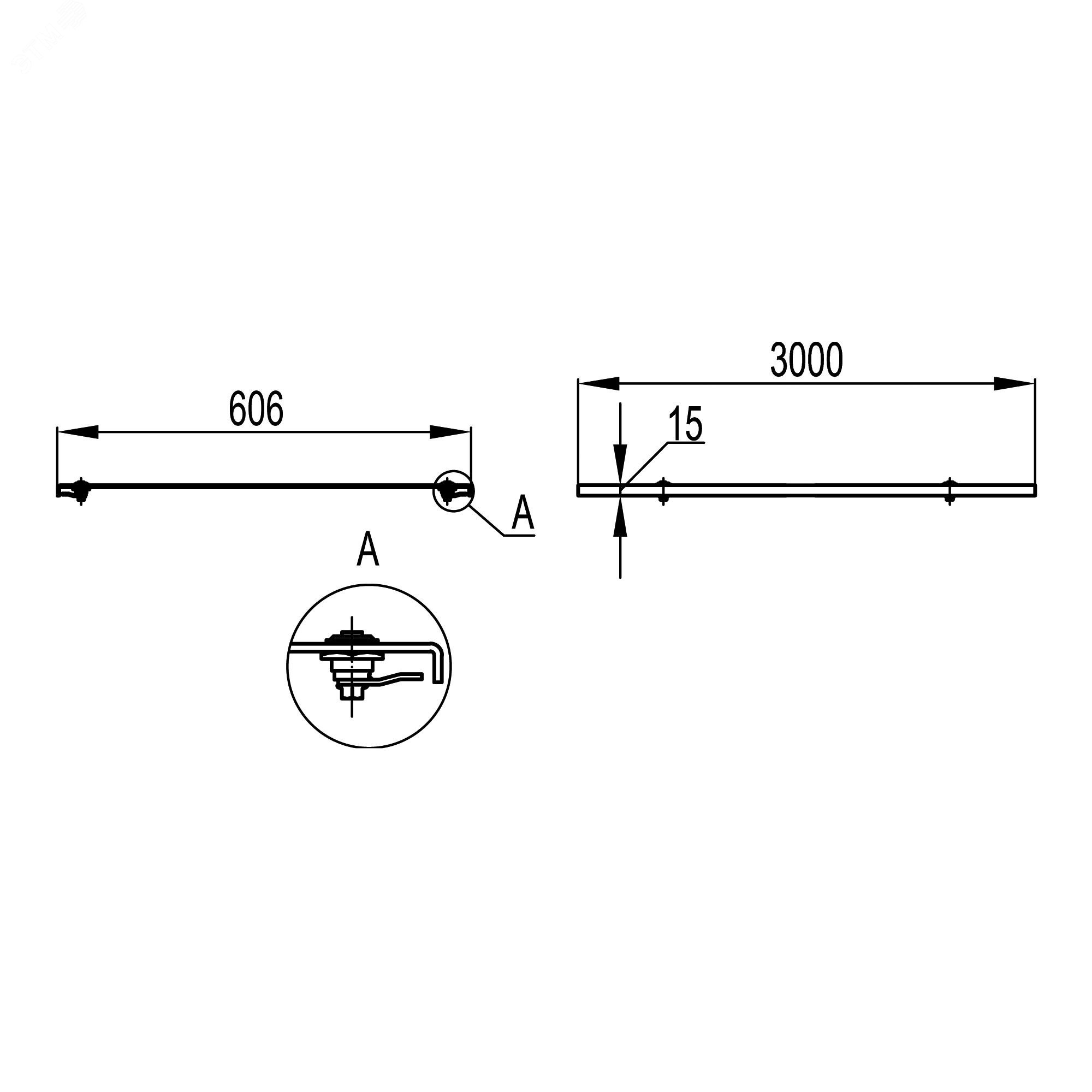 Крышка с фиксаторами 600 L=3м UKS306