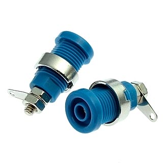 Z016 4MM PANEL JACK BLUE - Гнездо Z016 4 мм на панель jack синий, на панель под пайку