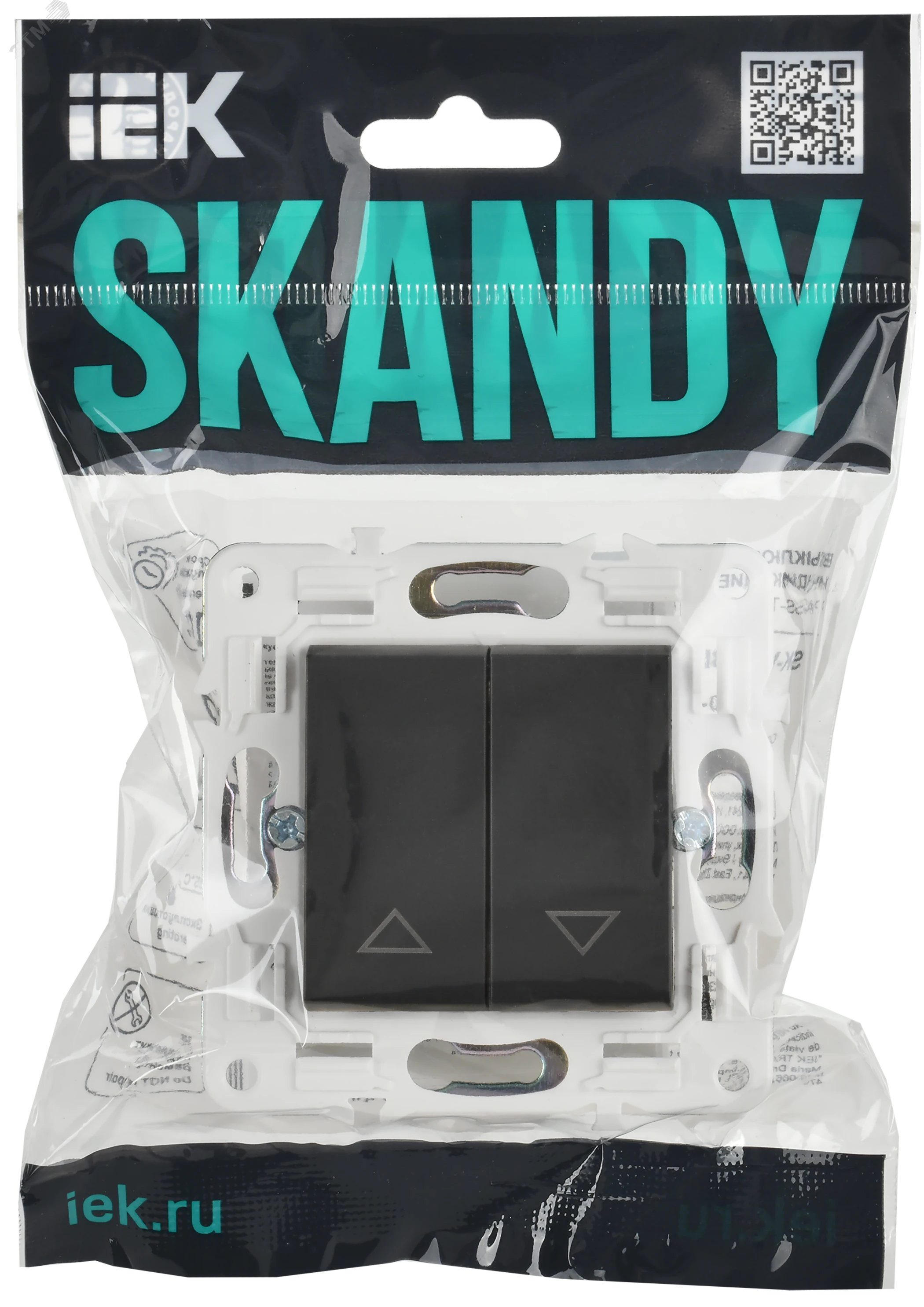 SKANDY Выключатель жалюзи 10А SK-V12T титан IEK SK-V15-0-10-K48