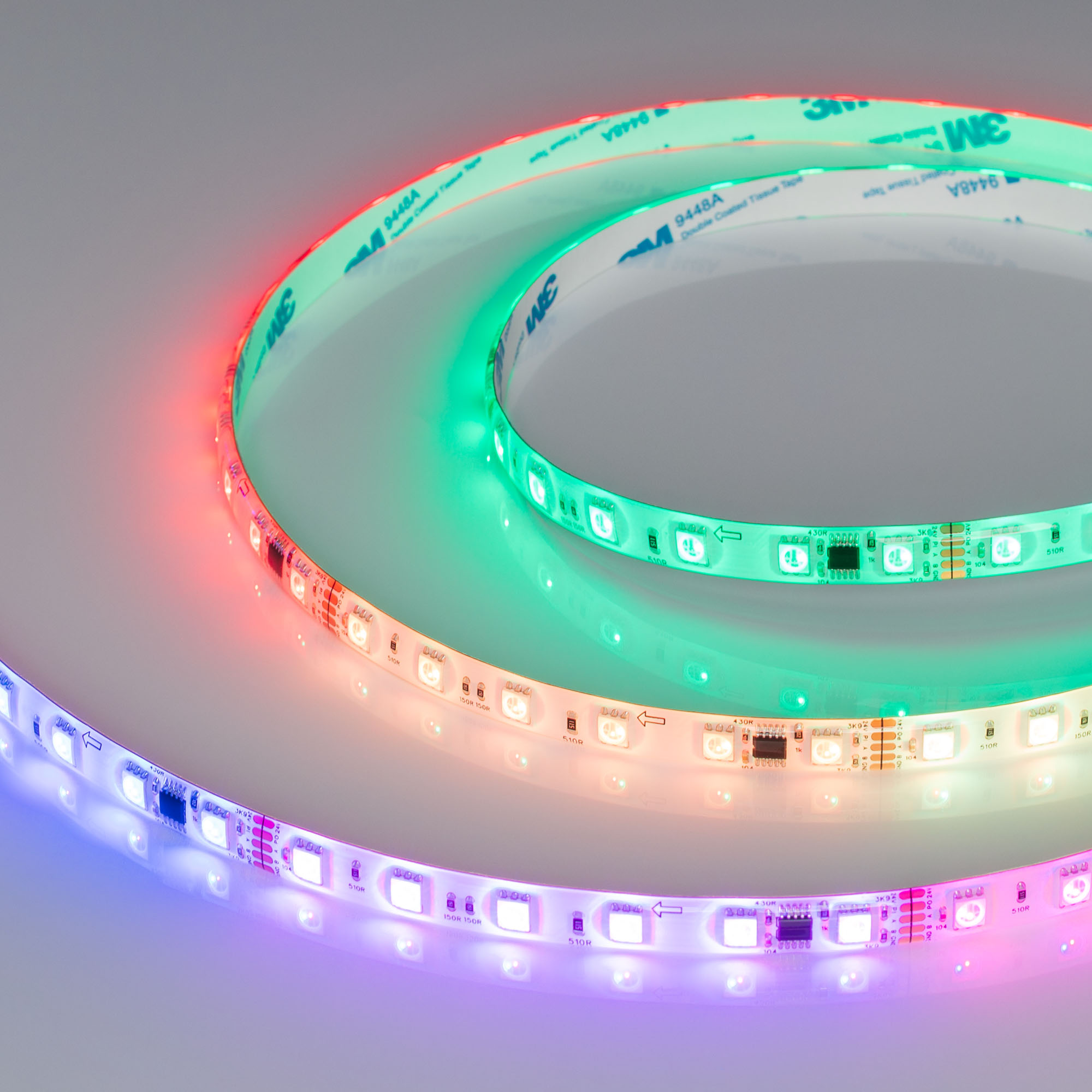 Лента герметичная DMX-SE-B60-10mm 24V RGB-PX6 (14 W/m, IP65, 5060, 5m) 039607 - Светодиодная лента DMX-SE-B60, герметичная IP65 (SE - силиконовое покрытие), с микросхемой GS8516. Светодиоды 5060, 60 шт/м (1 pixel = 6 LED), белая плата, скотч 3М. Цвет RGB,