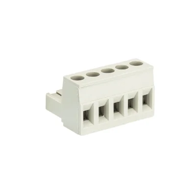 Розетка Wiecon 8113 B / 5 - Розеточный разъем, угловой, на кабель, шаг 5,00 мм, 5 полюсов, номинальное сечение: 2,5 мм кв., винтовая фиксация провода, 400V, 12А, с маркировкой, цвет: серый, серия 8113 B