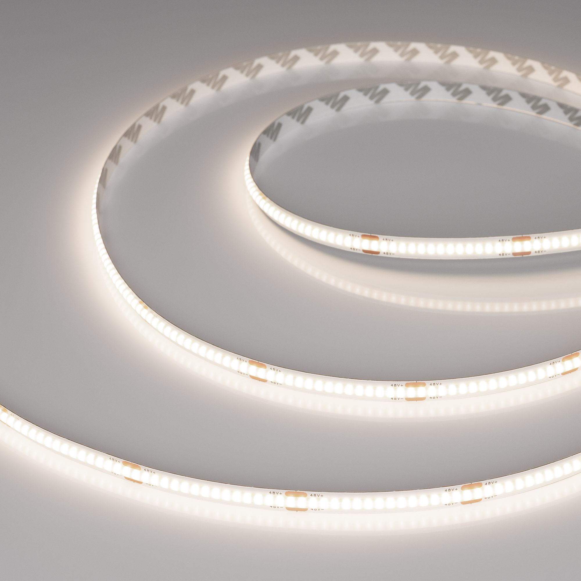 Лента COB-X320-8mm 48V Day4000 (8 W/m, IP20, 50m PRO REEL) 043245 - Лента COB (монтажная бобина 50 м) сплошной засветки без видимых светодиодов. Светодиоды CSP 320 шт/м (16000 шт на 50м). Цвет свечения ДНЕВНОЙ 4000K, высокий индекс цветопередачи CRI>90, у