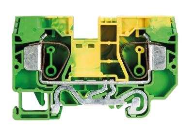 Клемма заземл. WKFN 16 SL/35 - Заземляющая клемма, тип фиксации провода: пружинный, номинальное сечение: 16 мм кв., 1000V, ширина: 12 мм, цвет: желто-зеленый, тип монтажа: DIN 35