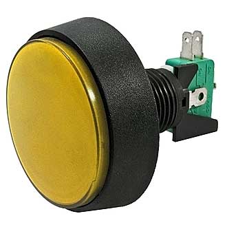 GMSI-1B-C NO(NC)+NC(NO) YELLOW - Кнопка круглая с LED подсветкой, цвет желтый, диаметр 60.5мм, посадочное отверстие 23.5мм, 5А/250В