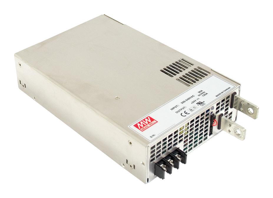 RSP-2400-12 - AC-DC, 2000.8Вт, вход 180…264V AC, 47…63Гц /354…370В DC, выход 12В/166.7A, рег. вых 10.8…13.2В,  изоляция 3000В AC, в корпусе 278х177.8х6..5мм, -20…+70°С