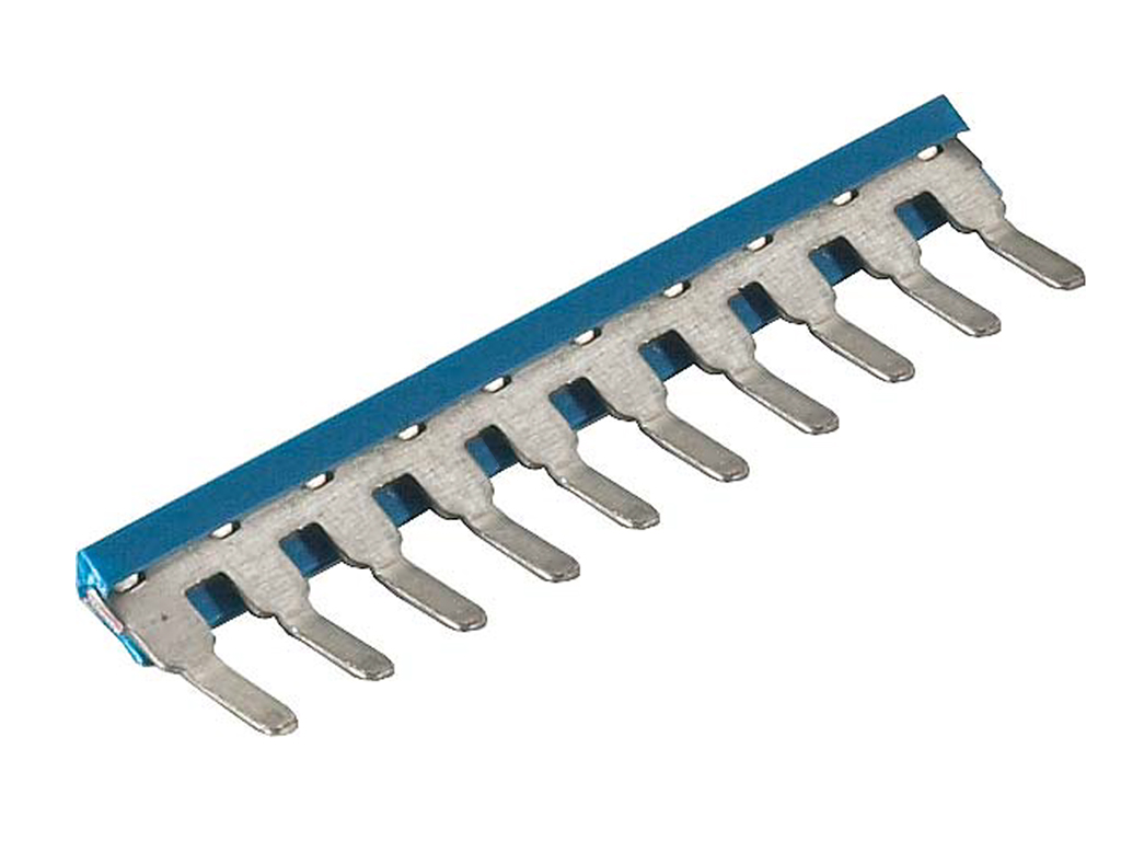 Соед. мостик IVB WK 2,5-K-10 BLUE - Соединительный мостик, для установки в зажимную клетку, изолированный, угловой, толщина 0,8 мм, угловой, 10 полюсов, для клемм: WK-2,5, цвет: синий