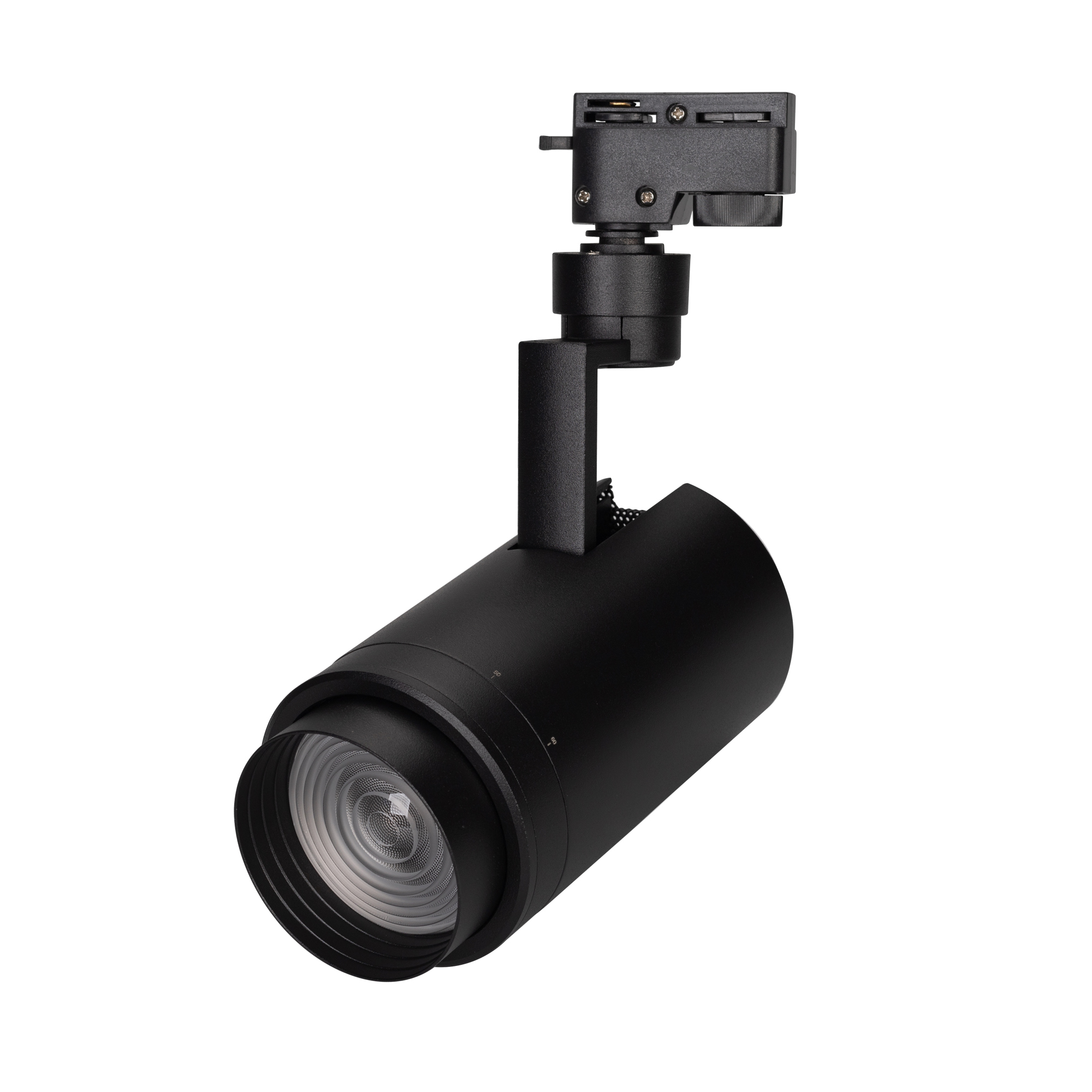 Светильник LGD-ZEUS-2TR-R88-20W Warm3000 (BK, 20-60 deg, 230V) 025947(1) - Светильник подвесной для треков/шин 2 провода, 20Вт. Цвет свечения ТЕПЛЫЙ 3000K, световой поток 1600-2000лм, регулируемый угол 20-60°, CRI>90. Корпус круглый, металл, цвет черный, 