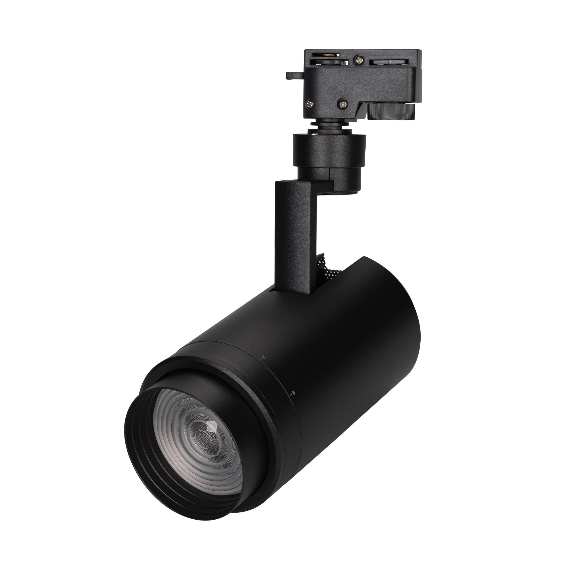 Светильник LGD-ZEUS-2TR-R88-20W Warm3000 (BK, 20-60 deg, 230V) 025947(1) - Светильник подвесной для треков/шин 2 провода, 20Вт. Цвет свечения ТЕПЛЫЙ 3000K, световой поток 1600-2000лм, регулируемый угол 20-60°, CRI>90. Корпус круглый, металл, цвет черный, 