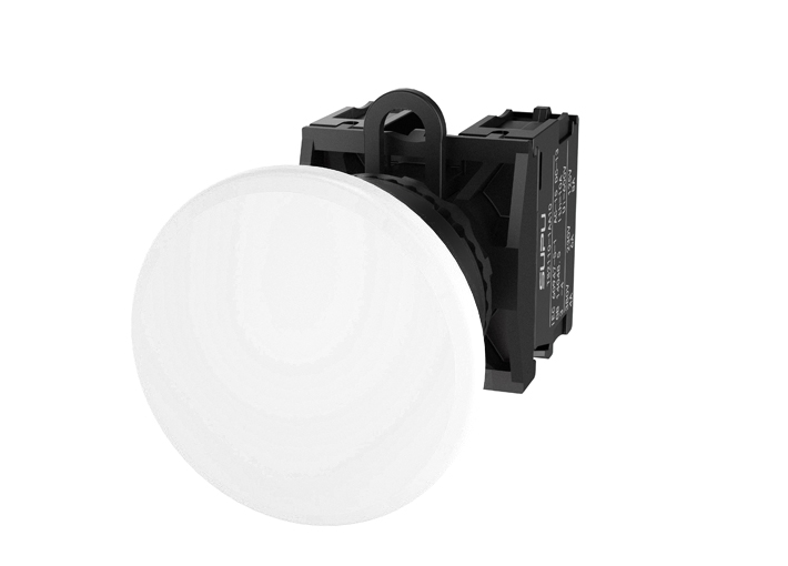 Кнопка грибовидная (белая) TS2510-0FM50-R20 - Кнопка грибовидная, без блокировки, без подсветки, пластиковое переднее кольцо, с плавным нажатием, с контактной группой 2NO, диаметр головки кнопки 40 мм, диаметр посадочного отверстия: 22 мм, цвет: белый