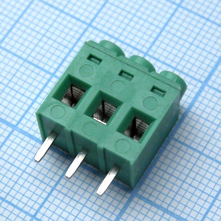 DG632-5.0-03P-14-00A(H) - Винтовой клеммный блок c рельефной обоймой, 3 контакта. Серия DG632-5.0