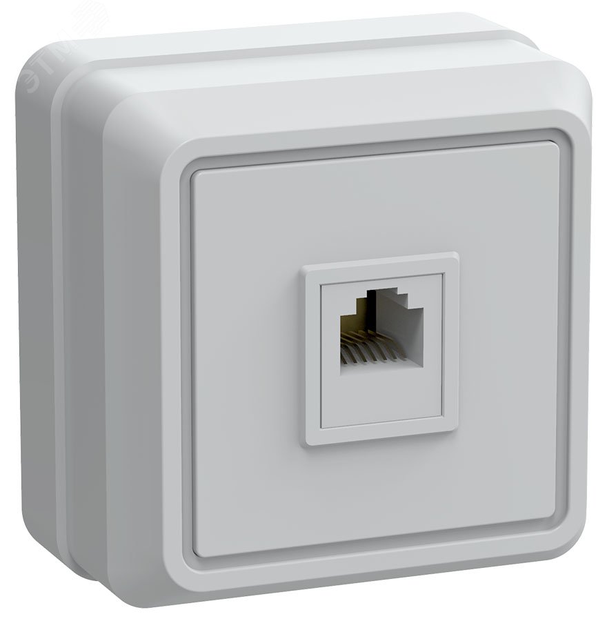 Розетка телефонная 1-м ОП Октава РТ20-ОБ IP20 бел. ETO10-K01-DC