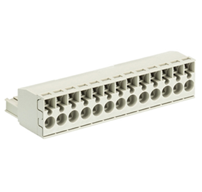 Розетка Wiecon 8113 BFK /13 TOP K OB - Розеточный разъем, угловой, на кабель, шаг 5 мм, 13 полюсов, номинальное сечение: 2,5 мм кв., пружинная фиксация провода, 400V, 12А, без маркировки, цвет: серый, серия 8113 BFK