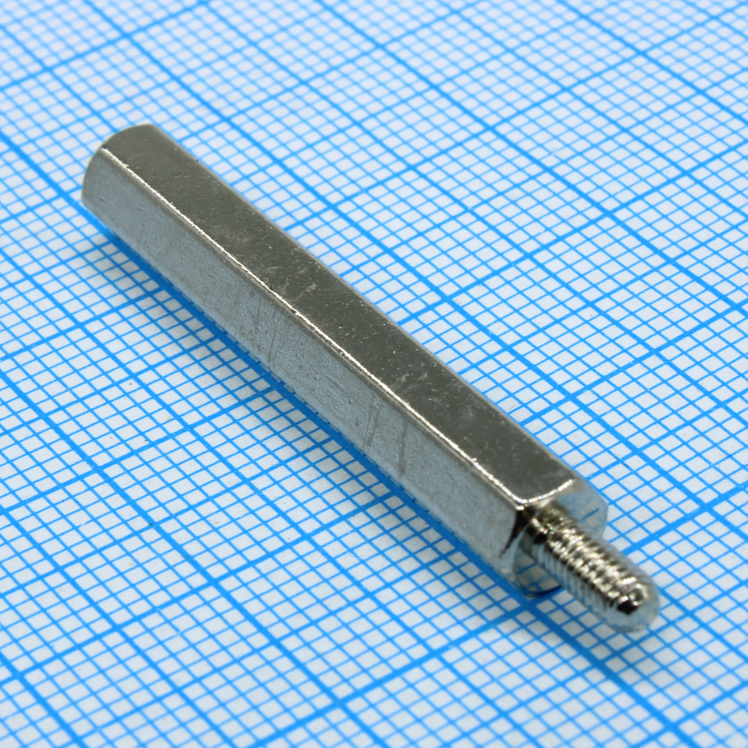 H-L3600-4200-5-03-1N1W - Стойка латунная никелированная для печатной платы, шестигранная, М3, 36мм, отверстие-винт
