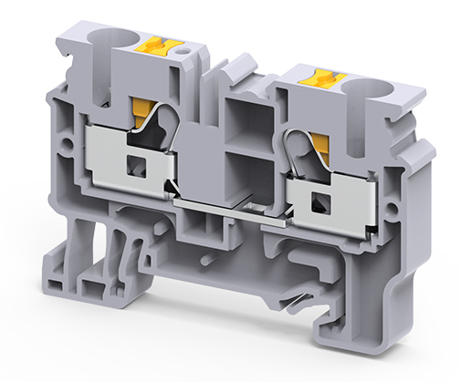 Проходная клемма CP6/10 - Проходная клемма, тип фиксации провода: push-in, номинальное сечение: 6 мм кв., 57A, 1000V, ширина: 6 мм, цвет: серый, тип монтажа: DIN 35