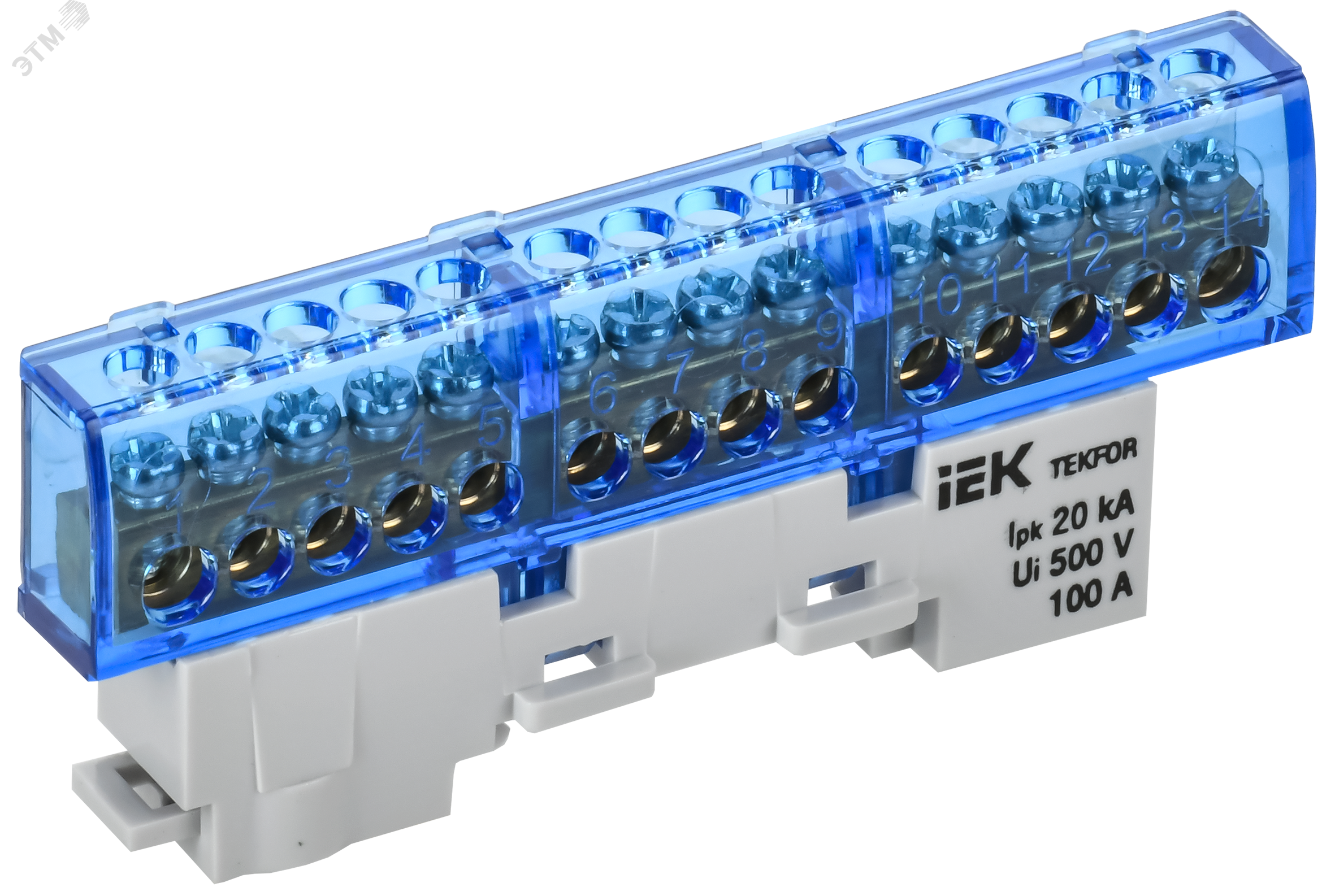 TEKFOR Шина N ноль изолированная на универсальном держателе 6х9-14-С IEK TF-NN10-14-KL-K07