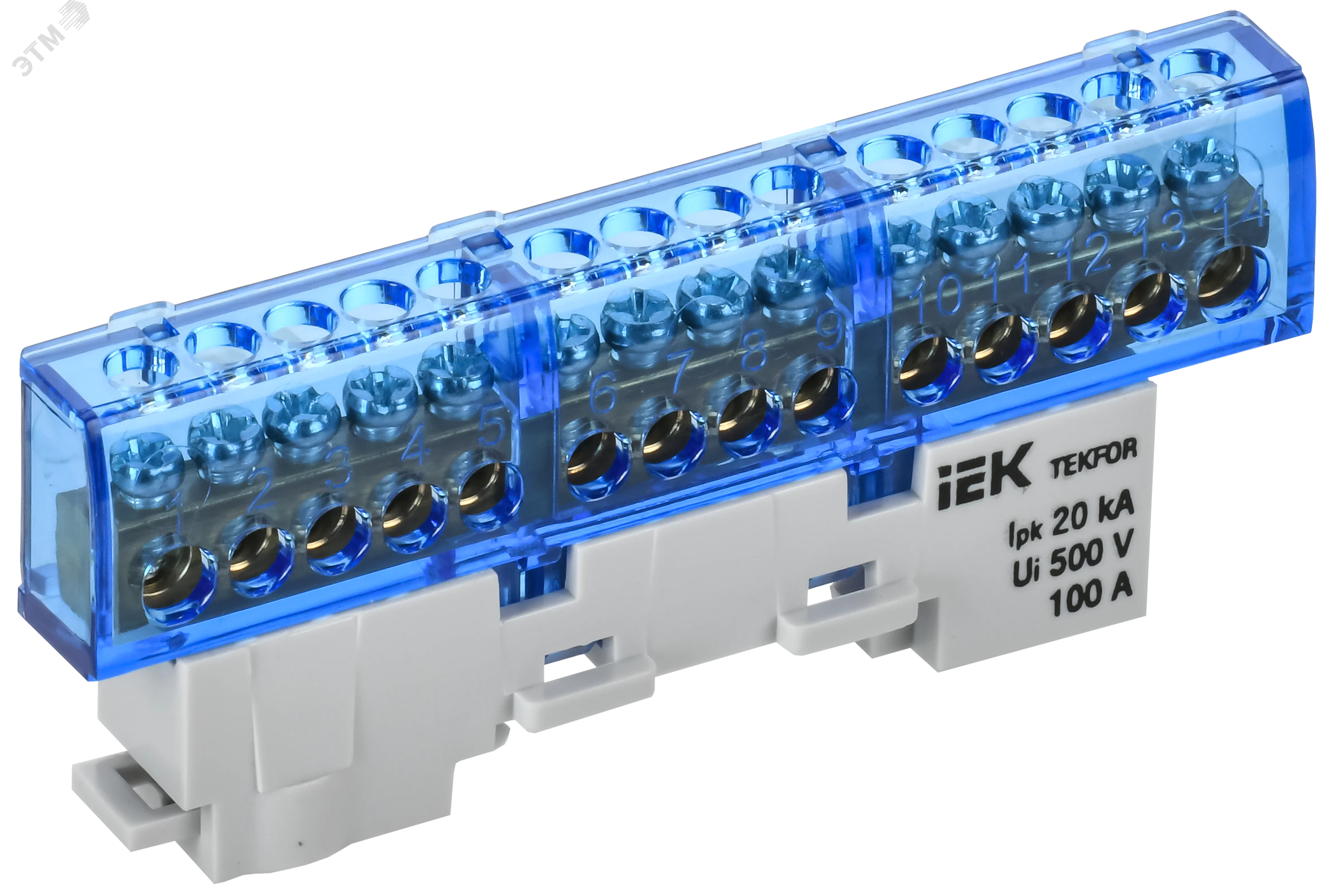 TEKFOR Шина N ноль изолированная на универсальном держателе 6х9-14-С IEK TF-NN10-14-KL-K07