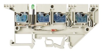 Клемма сенсорн. WK 2.5-4 KOI/U-NGN - Проходная клемма, NGN, тип фиксации провода: винтовой, номинальное сечение: 2,5 мм кв., 16A, 24V, ширина: 5 мм, цвет: серый, тип монтажа: DIN 35
