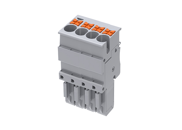 Разъем штекерный TPP2.5-4-GY - Разъем штекерный с push-in зажимом, для клемм TP2.5-2…, 4 полюса, цвет: серый