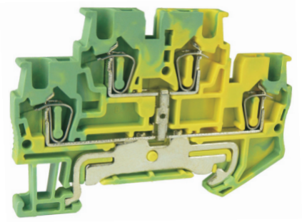Заземляющая клемма UJ5-1.5/2-2JD - Заземляющая клемма, тип фиксации провода: пружинный, номинальное сечение: 1,5 мм кв., ширина: 4,2 мм, цвет: желто-зеленый, тип монтажа: DIN 35