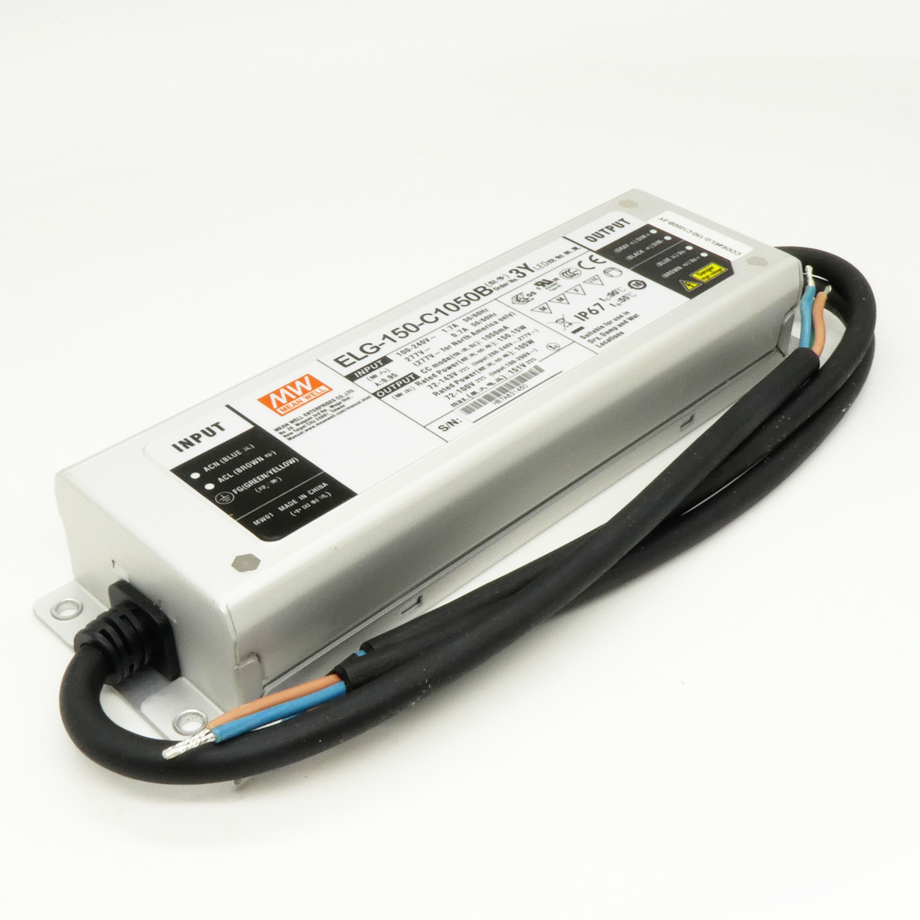 ELG-150-C1050B-3Y - AC/DC драйвер электропитания светодиодов 150 Вт, стабилизация тока