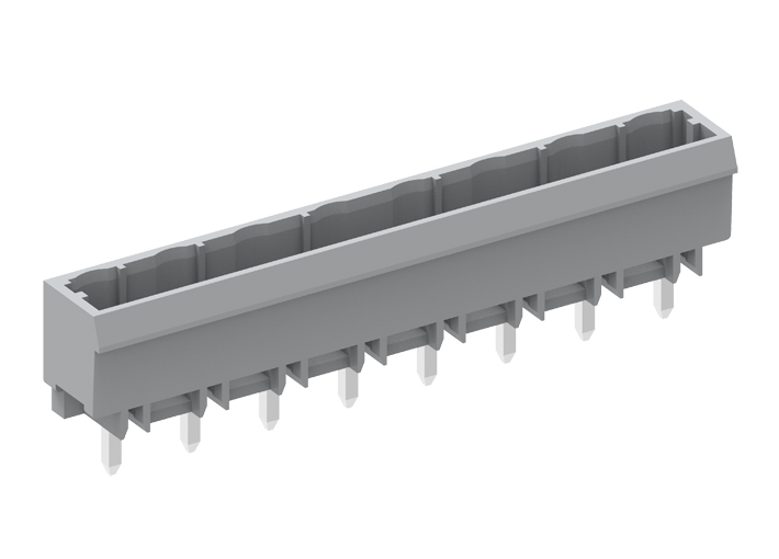 Вилочный разъем на плату 475215-06D - Вилочный разъем, горизонтальный, на плату, шаг: 7.5 мм, 15 полюсов, фиксация на плате пайкой, исполнение: длина выводов 5 мм, 500V, 16A, цвет: серый