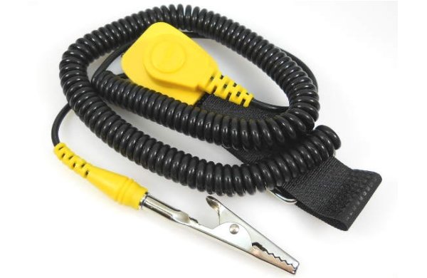 608-611B-6 - Антистатический браслет со шнуром заземления, зажимом "крокодил" и гибкой, регулируемой по размеру запястья манжетой на застежке-липучке, до 1.5м