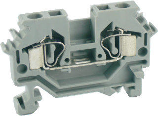 Проходная клемма UJ1-4/2L - Проходная клемма, тип фиксации провода: пружинный, номинальное сечение: 4 мм кв., 32A, 660V, ширина: 6 мм, цвет: серый, тип монтажа: DIN 35