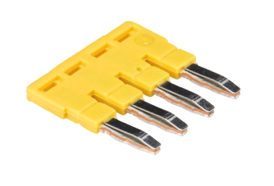 Соед. мостик IVB WKF 4-4 - Соединительная перемычка, втычная, изолированная, 4 полюса, для клемм 4 мм кв., шаг 6 мм, цвет: желтый