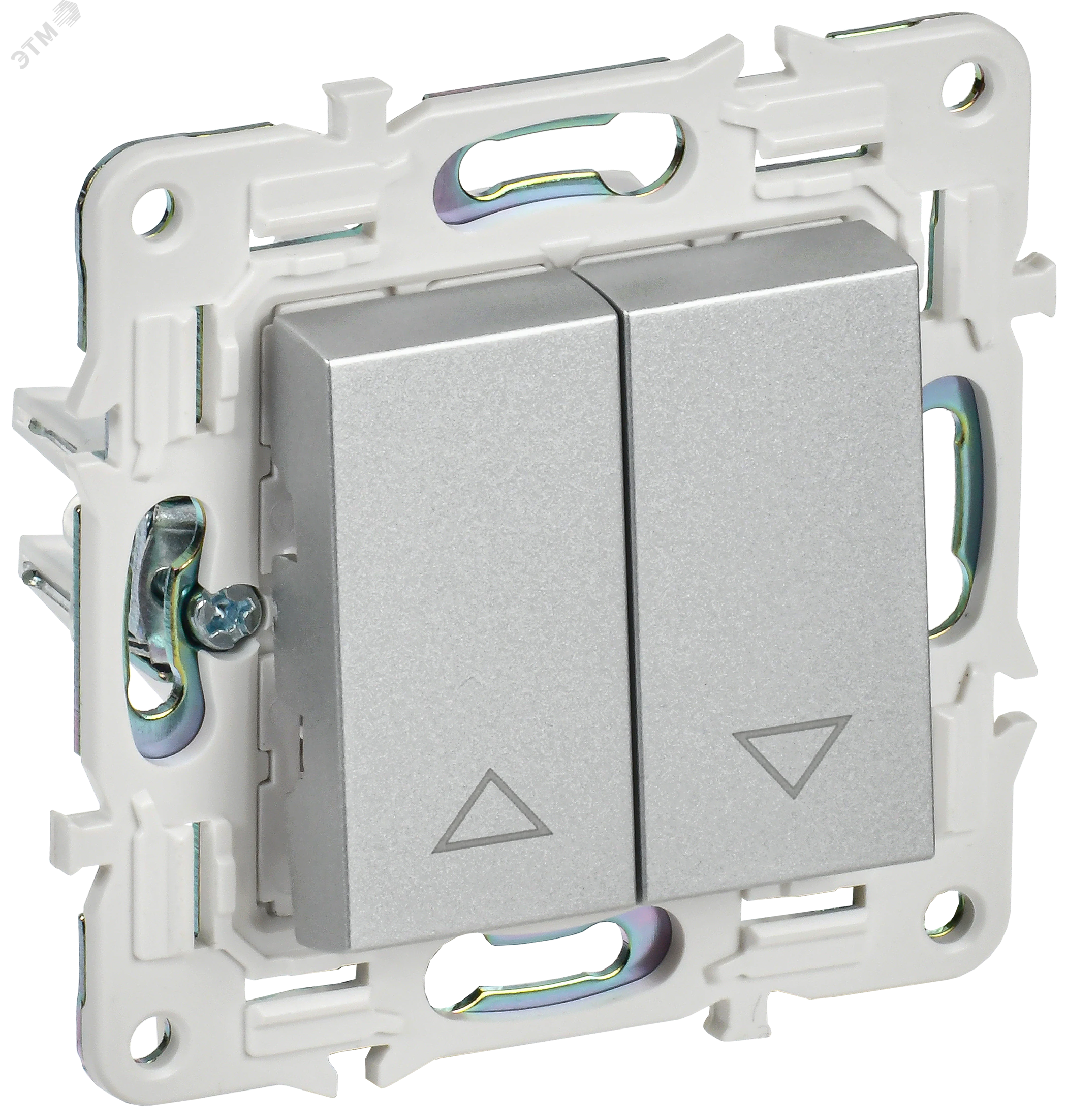 SKANDY Выключатель жалюзи 10А SK-V12S серебряный IEK SK-V15-0-10-K23