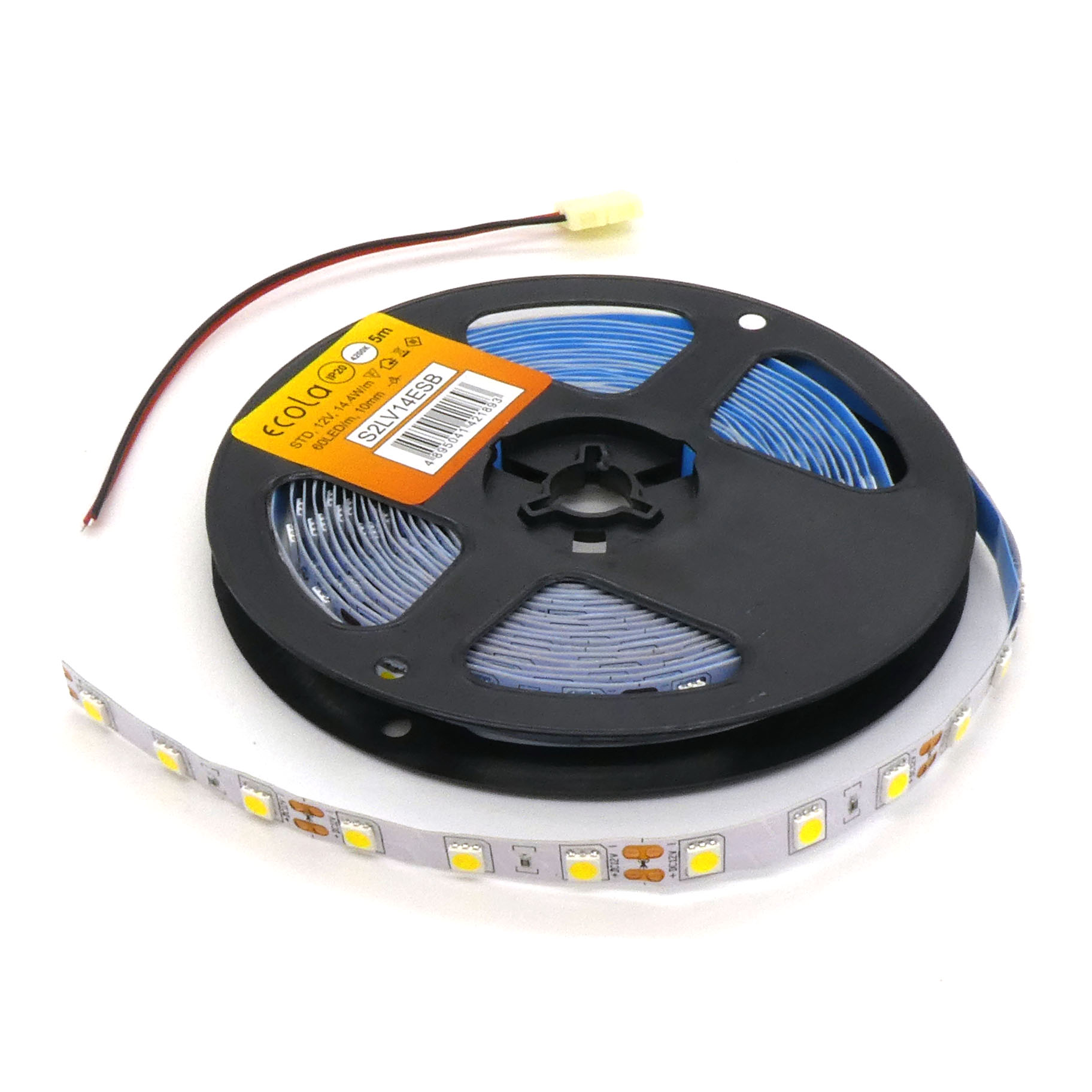 LED-лента 5050 W/ 60 чипов / 1м /12V - самоклеящаяся / белая / 60 чип диодов 5050 на метр / потребляемая мощность 14,4 Вт/м / 840Лм/м / 4200k / 10мм